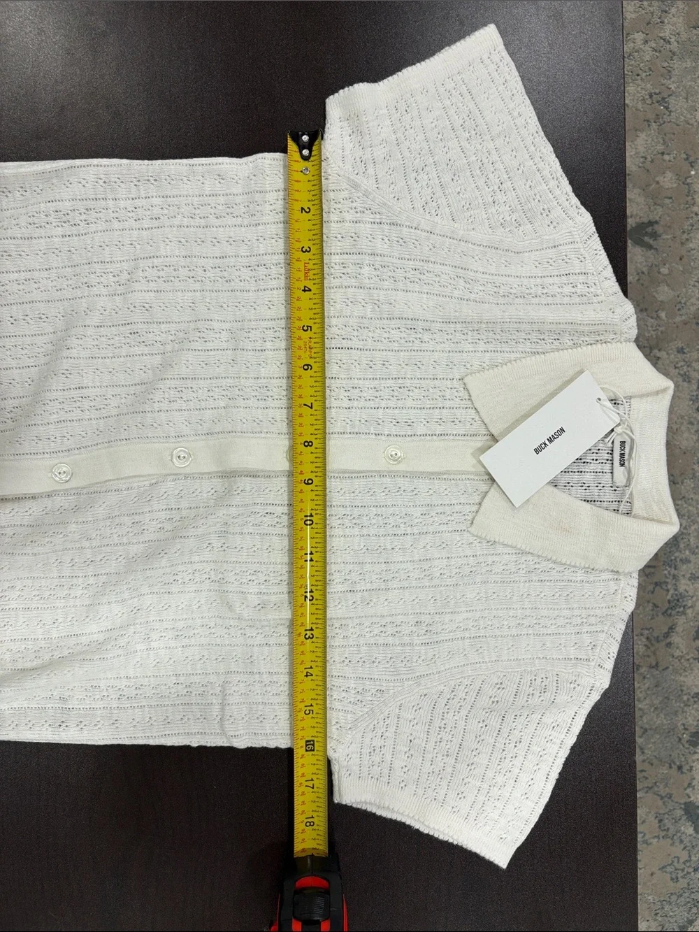 Buck Mason Soft White Coastal Linen Pointelle Polo Small Retail $138 NWT - Picture 6 of 7
